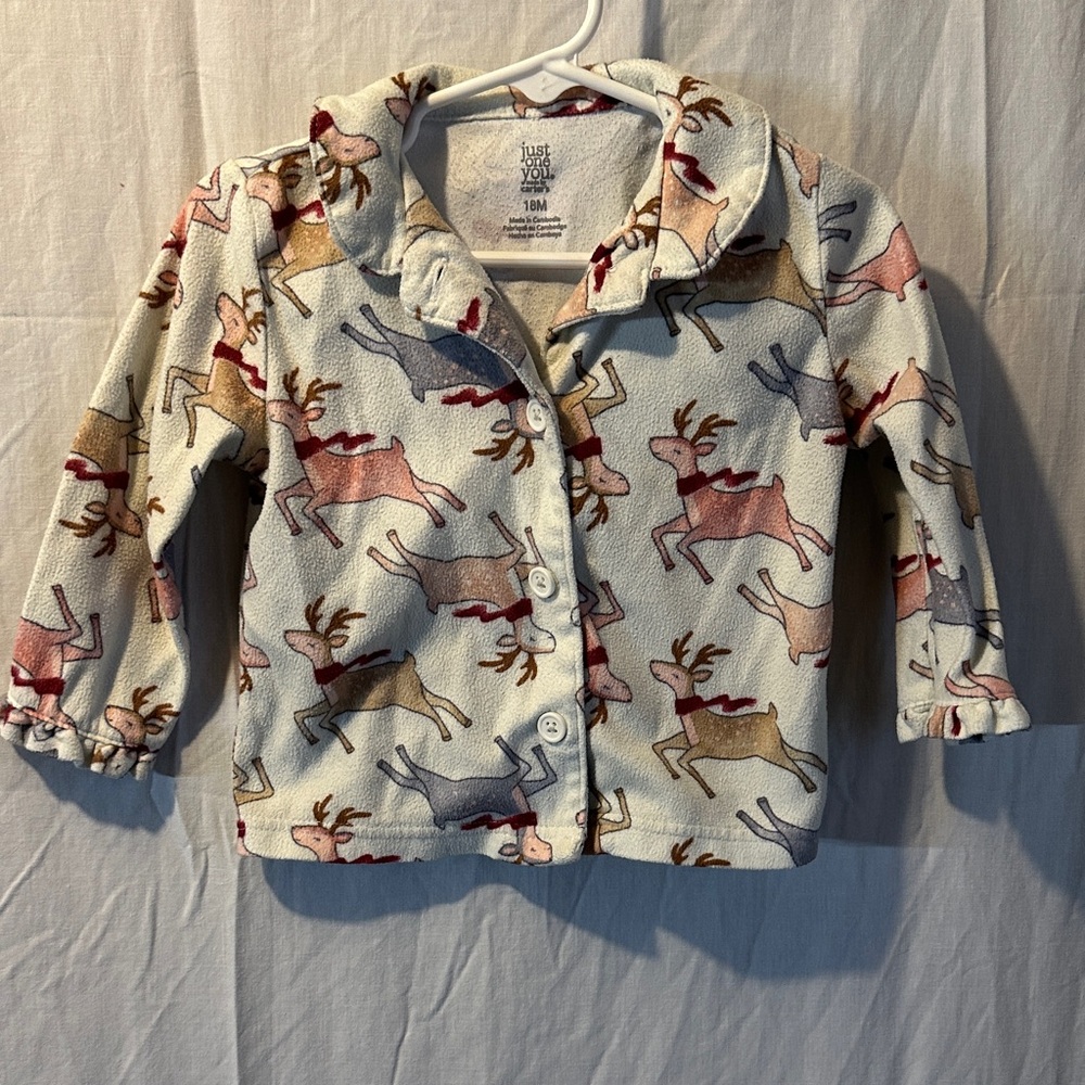 Carter's Cozy Reindeer Baby Jacket - White and Red